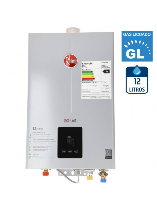 Calefón 12 Litros Tiro Forzado Gas Natural o Gas licuado RHEEM