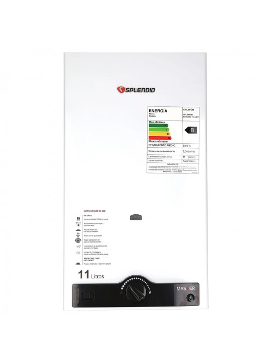 Calefont 11 Litros Tiro Natural Gas Licuado o Gas Natural SPLENDID