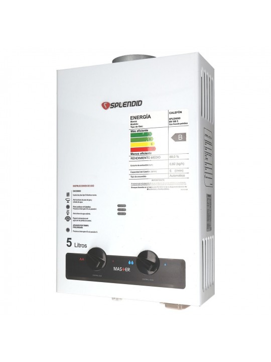Calefont 5 Litros Tiro Natural Master Gas Licuado SPLENDID