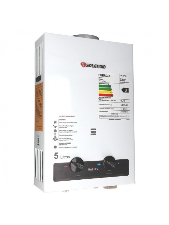 Calefont 5 Litros Tiro Natural Master Gas Licuado SPLENDID