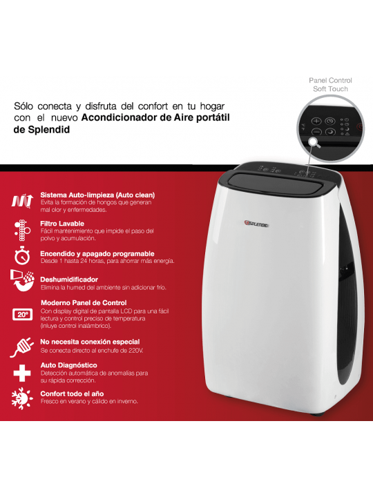Aire Acondicionado Portatil Splendid 12.000 Btu/hr