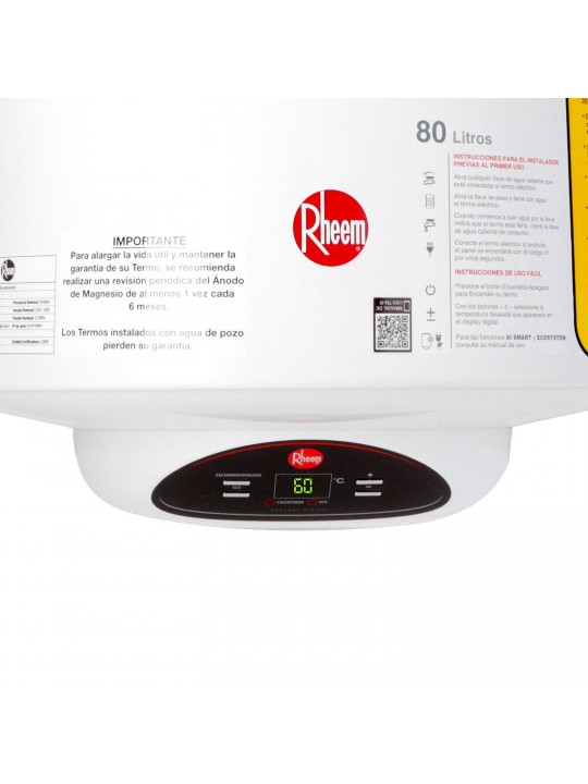 Termo Eléctrico 80 LT, Digital Mural Rheem